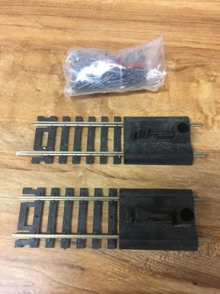 2 Vintage Atlas Ho Train Track End Stop Bumper Section Scale With Nails