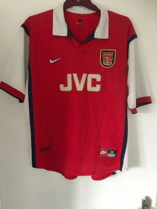Mens Vintage Arsenal Football Shirt 1998 - 99 Nike Jvc Size Medium