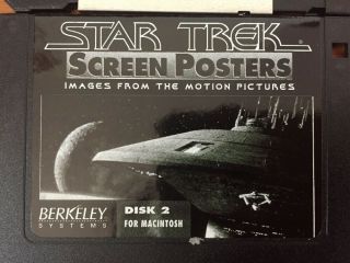 Vtg 1994 Berkeley Star Trek Screen Posters 3.  5 Floppy Disks For Macintosh Mac 3