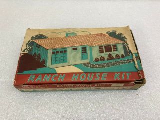 Vintage Plasticville Ranch House Building Kit Complete w/ Box 1950 ' s Railroad 6
