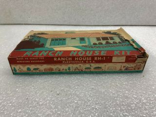 Vintage Plasticville Ranch House Building Kit Complete w/ Box 1950 ' s Railroad 7