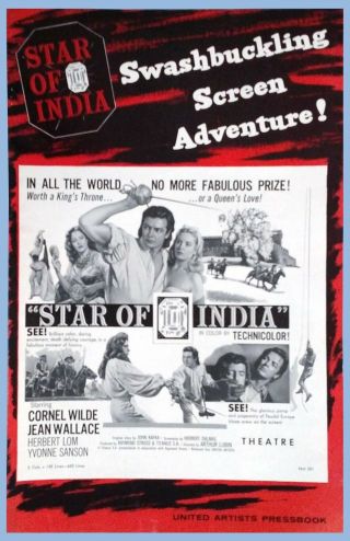 Vintage - Star Of India - United Artists Pressbook - 1956 - Wilde