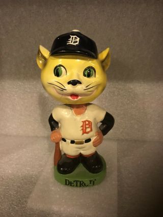 1962 Vintage Detroit Tiger Mascot Head Green Base Nodder Bobble Bobblehead Mlb