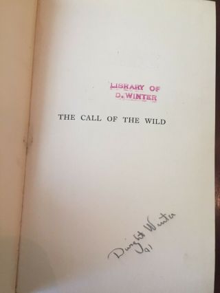 Jack London THE CALL OF THE WILD 1903 MacMillan 1st edition; 1st Printing 7