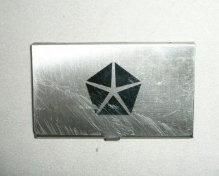 Vintage Chrysler Logo Metal Business Card Holder