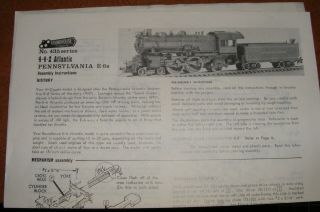 Roundhouse HO Old Timer Series 4 - 4 - 2 Atlantic Locomotive Kit Vintage 2