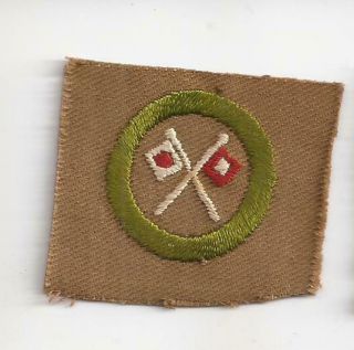Vintage Signaling Full Square Merit Badge
