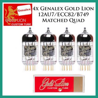 4x Genalex Gold Lion 12au7 / Ecc82 | Matched Quad / Quartet / Four Tubes