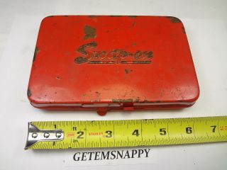 Vintage Snap On Red Metal Tool Storage Case For Ratchet Socket Extension Kra - 255