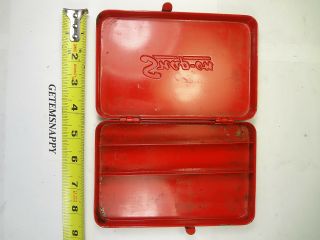 Vintage Snap On Red Metal Tool Storage Case For Ratchet Socket Extension KRA - 255 2