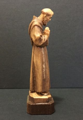 Vintage Anri Italy St.  Francis Birds Hand Carved Wood 2.  5 Inch 4