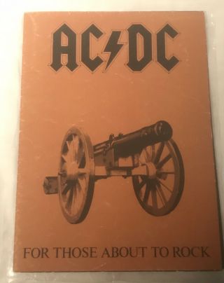 Ac/dc For Those Rock Tour Program Vintage