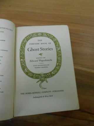 1947 Vintage The Fireside Book Of Ghost Stories By Edward Wagenknecht