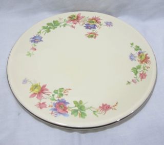 Vintage Homer Laughlin Floral Cake Plate Pink/red Blue/purple Yellow Flowers