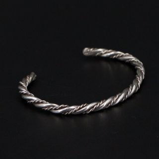 Vtg Sterling Silver - Navajo Braided Twisted Rope 6 " Cuff Bracelet - 12g