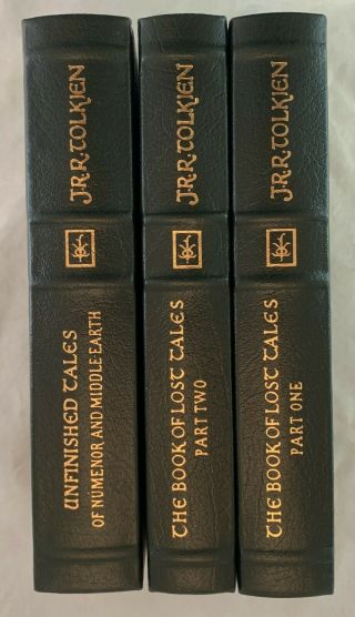 Easton Press Leather 3v J.  R.  R.  Tolkien Set Unfinished Tales / Book Of Lost Tales