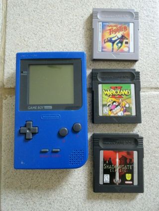 Vtg 1996 Nintendo Game Boy Pocket & 3 Games