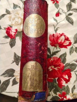 Vintage 1864 The Life of Christ by Rev John Fleetwood - leather cover 3
