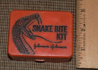 Vintage Johnson & Johnson Venomous Snake Bite Treatment First Aid Kit boy scouts 2