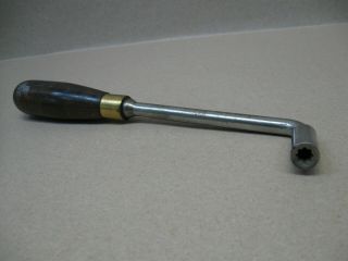 Vtg Stamped Hale Piano Tuning Hammer Wrench W/ Wood Handle & Brass Collar