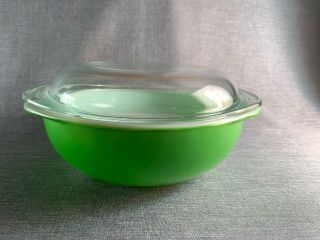 Vintage Pyrex Kelly Green 024 2 Qt Round Casserole With 684 - C 30 Lid