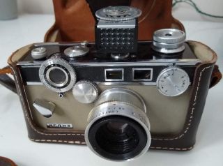 Argus C3 35mm Film Camera W/range Finder & Leather Case Mid Century 1950s Decor