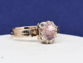 Vintage 1.  00ct Pink Tourmaline 14k Rose Gold/sterling Silver Ring
