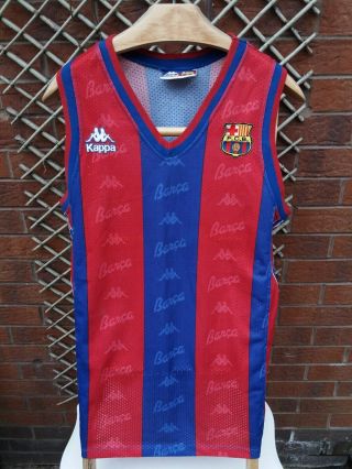 Barcelona Football Club Mens Uk Size Large 1996 Vintage Kappa Training Vest Vgc
