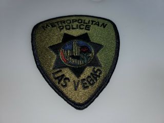 Vintage Shoulder Patch From Las Vegas Metropolitan Police Green / Black Patch