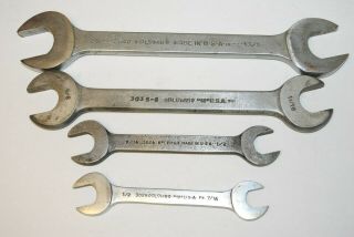Plomb Set Of 4 Open End Wrenches1/2x7/16,  1/2x9/16,  11/16x3/4,  13/16x3/4 Vintage Us