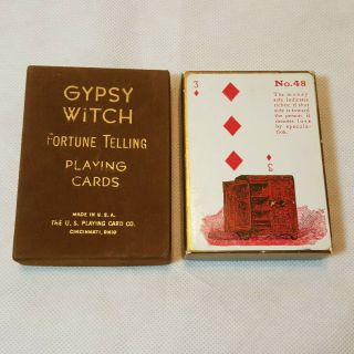 Vintage Gypsy Witch Fortune Telling Playing Cards 1930 ' s - 50 ' s Complete 2