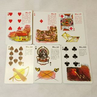 Vintage Gypsy Witch Fortune Telling Playing Cards 1930 ' s - 50 ' s Complete 4