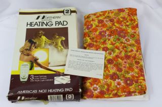 Vintage Northern Automatic Heating Pad - 3 Heat Setting Retro Floral Pattern