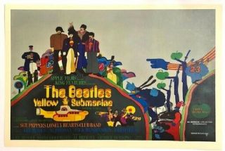 Vintage Beatles Yellow Submarine Movie Poster 1968