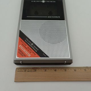 Vtg GE Silver Black Portable Cassette Tape Recorder Player General Electric Slim 3
