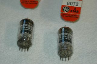 Nos General Electric 6072 5 Star Tubes,  Tv - 7,  Matched