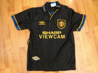 Manchester United Man Utd Vintage 1993 - 1995 93 - 95 Umbro Away Large Boys Shirt