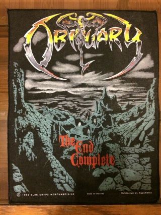 Obituary The End Complete Backpatch 1992 Vintage Blue Grape
