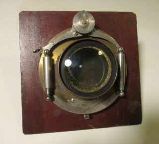 Antique Lens & Board Unicum Planatograph 8x10 Bausch & Lomb,  Folding Wood Camera