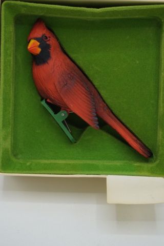 Vintage Hallmark Christmas Ornament Red Cardinal Bird Clip On 1978