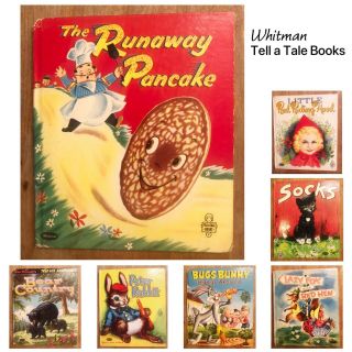 Set Of (7) Vintage Whitman Tell A Tale Books - The Runaway Pancake,  Peter Rabbit