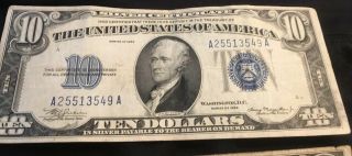2 Vintage 1934 Series $10 Dollar Bill Federal Reserve 2