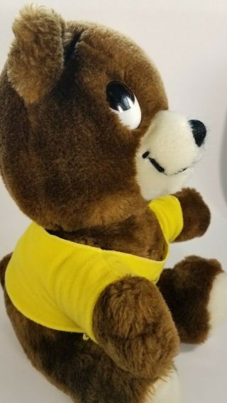 Vintage 1976 Dakin Stuffed Teddy Bear Plush With " Be My Honey " Yellow Tee