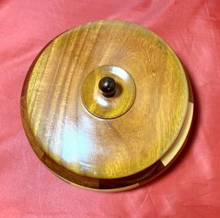 Vintage Hand Turned Wood Bowl W/ Lid 2