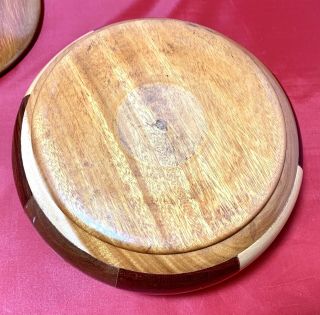 Vintage Hand Turned Wood Bowl W/ Lid 5