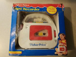 Vintage 1991 Fisher Price 3818 Cassette Tape Recorder Player Unsealed Box