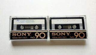 Two Vintage Sony Fecr 90 (type Iii) Cassette Tapes