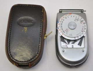 Vintage Sekonic Leader Deluxe - 2 Exposure Lite Meter (model 36) W/ Leather Case