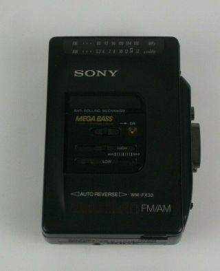 Vintage Sony Wm - Fx33 Walkman Cassette Player Am/fm Radio Mega Bass