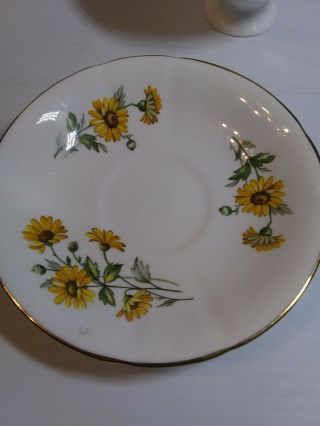 Vintage Bone China Tea Cup And Saucer Made In England Floral Sunflower Design 5